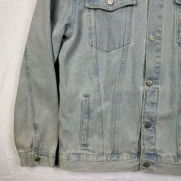 Pance News Denim Trucker Jacket Womens 3XL Light Blue Embroidered Elephant Rare - Picture 4 of 12